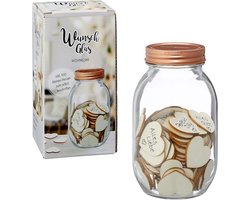 Wensglas met 100 Houten Hartjes voor Bruiloft Gastenboek of Cadeau