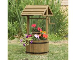 Wensput 'Wishing Well' houten bloembak - Ø 48 x 100 cm