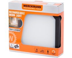 Werckmann Oplaadbare Werklamp 700 Lumen | USB-C Noodlamp | LED Noodverlichting | Spatwaterdichte Zaklamp | Noodpakket Lamp | Oplaadbare LED Werkverlichting | Crisislamp | Voor Thuis Noodpakket | 10W LED