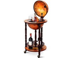 Wereldbol Bar - Globebar - Wereld Bal - Barwagen met Wieltjes - Opbergfunctie