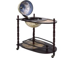 Wereldbol Bartafel - Globe Bar - Dranken Presenteren - Met Wielen - 70 x 45 x 88 cm - Groen