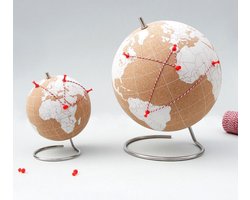 Wereldbol van Kurk - wit - 14cm - Suck UK
