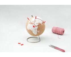 Wereldbol van kurk - wit - 25 cm - SUCK UK