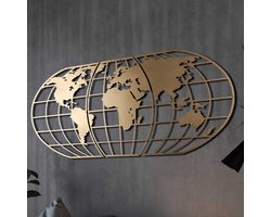 Wereldkaart Wereldbol - Goud