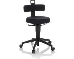Werkkruk / balansstoel TOP WORK FLEX stof zwart hjh OFFICE