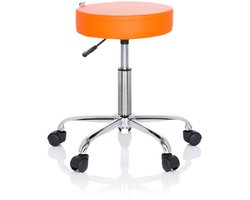 Werkkruk OPERATOR II Kunstleder oranje chroom hjh OFFICE