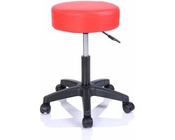 Werkkruk Rood, rolkruk, werkstoel, krukje