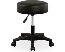 Werkkruk zwart, rolkruk, werkstoel, krukje