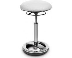 Werkkruk/Verhoogde Bureaustoel - Stof - Wit - Ergonomisch