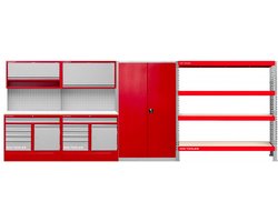Werkplaatsmeubilair 5,3M met kast en rek MW Tools PRACO255KS