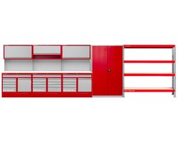 Werkplaatsmeubilair 6,4M met kast en rek MW Tools PRACO3559KS