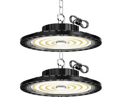 Werkplaatsverlichting LED 100W (2x) - 10.000 Lumen - Koud Wit Licht - Industriële UFO Spot voor Garage & Magazijn - IP65 Waterdicht