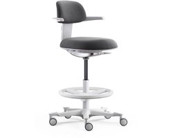 Werkstoel / balie stoel TOP WORK 40 W Zitting stof / rugleuning stof donkergrijs hjh OFFICE