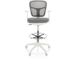 Werkstoel / Verhoogde bureaustoel TOP WORK 108 W Netstof/Stof grijs hjh OFFICE