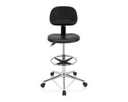 Werkstoel / Werkkruk TOP WORK 24 I duurzaam PU, verchroomd zwart hjh OFFICE