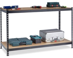 werktafel - 2 etages - verstelbaar - 92 x 150 x 60 cm - staal - tot 150 kg