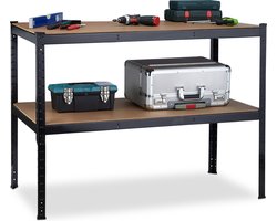 werktafel - 2 etages - verstelbaar - tot 150 kg - garage - 90x120x60 cm