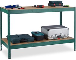 werktafel - 2 etages - verstelbaar - tot 300 kg etage - 91 x 141 x 61 cm - staal