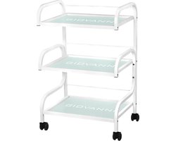 Werktafel — Beauty Trolley — Cosmetic Table — Pedicure Tafel — Werkwagen — Roltafel — trolley op Wieltjes — met 3 planken — trolley schoonheidssalon — Giovanni