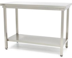 Werktafel rvs - 100 x 60 cm - Verstelbare Hoogte - met Onderschap