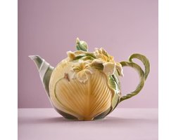 WERNS Collection Theepot Flowers – 850 ml – Aardewerk – Bloemen Design – Multicolor – 23 x 14 x 16 cm