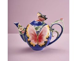 Werns Teapot theepot keramiek Butterfly Vlinder 1 L, 24.5 X 14 X 18.5 cm