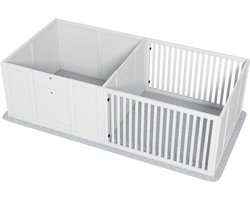Werpkist voor huisdieren 176x90x50cm Wit Hout Werpkist voor honden Welpenbox Stevig en duurzaam Praktisch en mooi Te gebruiken in de woonkamer en slaapkamer