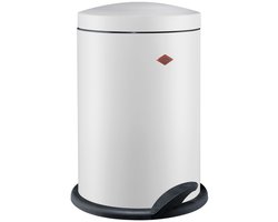 WESCO 116 (Alpha) Prullenbak | Pedaalemmer | 13 Liter | Metaal - Mat wit | Vuilnisbak - Made in Germany