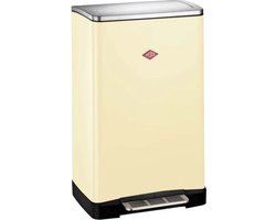 WESCO Big Double Boy Afvalscheider | 36 Liter | Duo Pedaalemmer (2x18 Liter) | Metaal - Amandel | Prullenbak