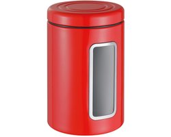 WESCO Classic Line Voorraadbus met Venster | 2 Liter | Metaal - Rood | Voorraadpot - Designed in Germany