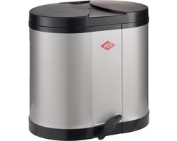 Wesco Double Bin 170 Prullenbak - 2x15 l - Zilvergrijs