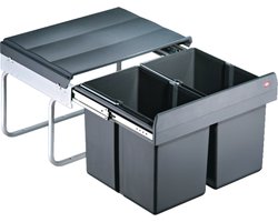 WESCO - Double Shorty Smart - 2 x 15 Liter - Ondiepe inbouw in kast - Ideaal in combinatie met Quookervat