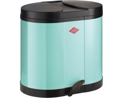 WESCO Eco-verzamelaar Prullenbak | 30 Liter | Duo Pedaalemmer (2x15 Liter) | Metaal - Mint | Afvalscheiding - Made in Germany