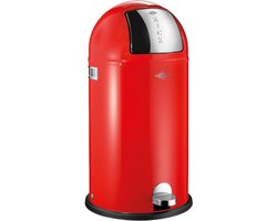 WESCO Kickboy Afvalemmer| Pedaalemmer | 40 Liter | Metaal - Rood | Prullenbak - Made in Germany