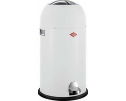 WESCO Kickmaster Prullenbak | Pedaalemmer | 33 Liter | Metaal - Mat wit | Afvalemmer - Made in Germany