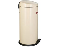 Wesco klassieke pedaalafvalverzamelaar CAPBOY MAXI in de kleur amandel, gepoedercoat plaatstaal, metalen inzetstuk met 22 liter volume, kunststof voetpedaal