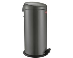 Wesco klassieke pedaalafvalverzamelaar CAPBOY MAXI in de kleur grafiet, gepoedercoat plaatstaal, metalen inzetstuk met 22 liter inhoud, kunststof voettrede