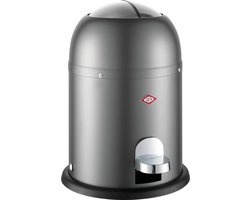 WESCO Mini Master cosmetica-emmer in de kleur mat grafiet, gepoedercoat staalplaat, inhoud 6 liter, kunststof binnenemmer, voetpedaal