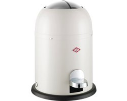 WESCO Mini Master cosmetica-emmer in de kleur mat zand, gepoedercoat staalplaat, inhoud 6 liter, kunststof binnenemmer, voetpedaal