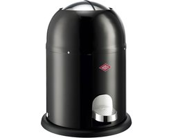WESCO Mini Master cosmetica-emmer in de kleur zwart, gepoedercoat staalplaat, inhoud 6 liter, kunststof binnenemmer, voetpedaal