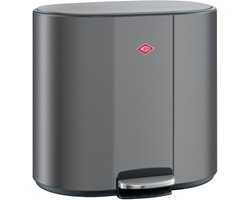 WESCO Multicollector 2 Prullenbak Afvalscheiding (2x25 Liter) | 50 Liter | Metaal - Mat grafiet | Duo Pedaalemmer met Soft Close en Geurfilter