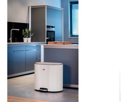 WESCO Multicollector 2 Prullenbak Afvalscheiding (2x25 Liter) | 50 Liter | Metaal - Mat zand | Duo Pedaalemmer met Soft Close en Geurfilter