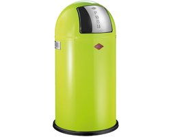 WESCO Pushboy Prullenbak | 50 Liter | Metaal - Limoengroen | Vuilnisbak - Made in Germany