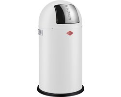 WESCO Pushboy Prullenbak | 50 Liter | Metaal - Mat wit | Vuilnisbak - Made in Germany