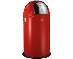 WESCO Pushboy Prullenbak | 50 Liter | Metaal - Rood | Vuilnisbak - Made in Germany