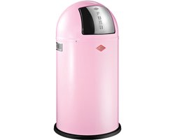 WESCO Pushboy Prullenbak | 50 Liter | Metaal - Roze | Vuilnisbak - Made in Germany