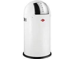 WESCO Pushboy Prullenbak | 50 Liter | Metaal - Wit | Vuilnisbak - Made in Germany