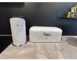 Wesco set Grandy Brooddoos & Keukenrolhouder - Broodtrommel Wesco - 42x22x17 cm - Grijs- Cool grey - Keukenrolhouder - WESCO® -set van 2