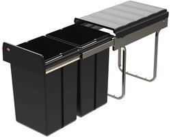 WESCO® Traditionline Double-Boy 410 ECO/300-2 - zwart - Uittrektechniek voor draaideuren - 30 l inbouw prullenbak