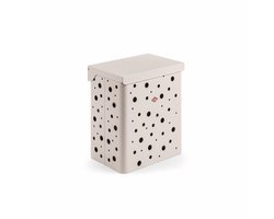 WESCO® Wasbox Duo 1 - zand mat 64 Liter - Design Wasmand met Twee Compartimenten - Wasmand - 2 vakken